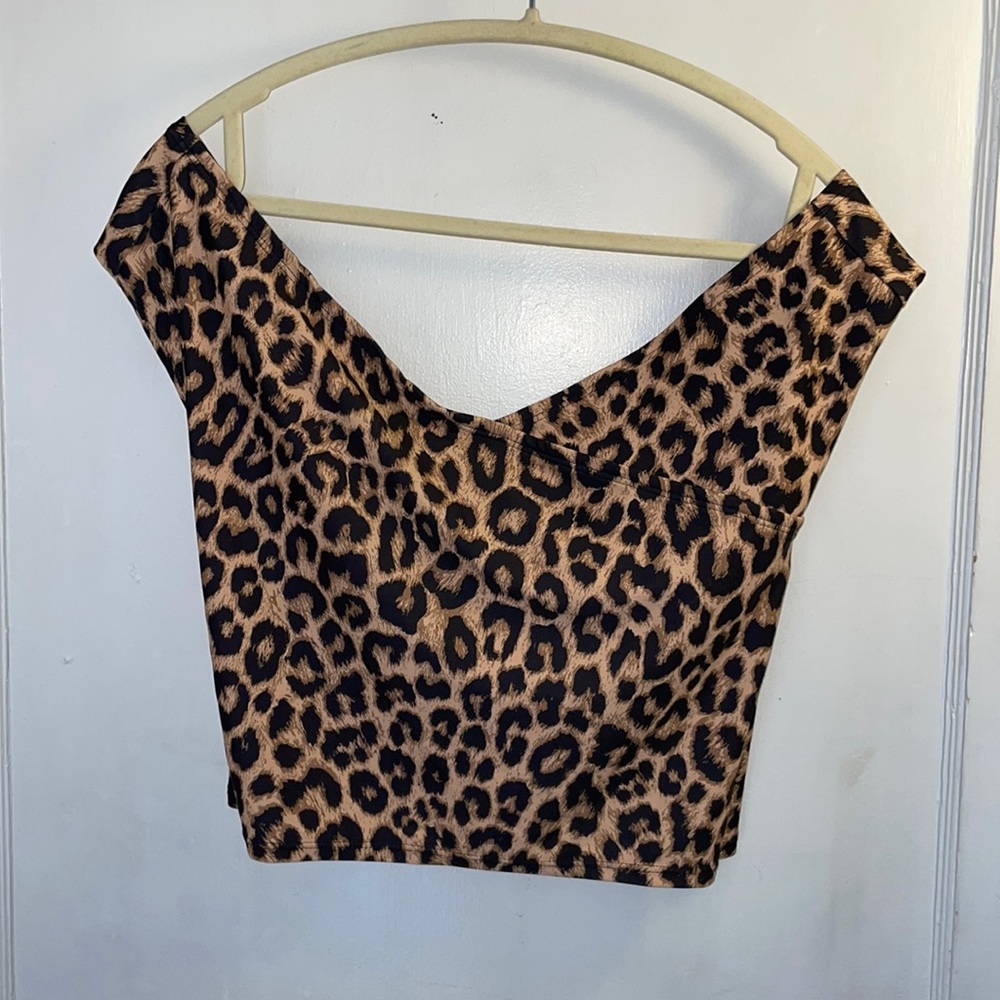 Kortni Jeane Criss Cross Top Cheetah